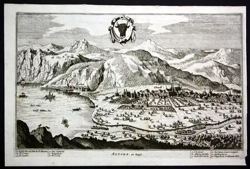Altdorf en Suisse -- original   von ca. 1700. Blatt-Masse ca 34 x 22,5 cm