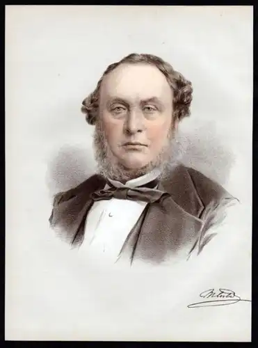 Michele Costa (1808-1884) Komponist - Lithographie Portrait