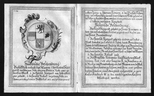Stargard Rostock Wappen Heraldik coat of arms heraldry Kupferstich