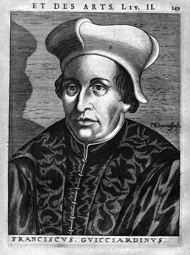 Francois Guicciardin - Francesco Guicciardini Politiker Italia Kupferstich Portrait engraving