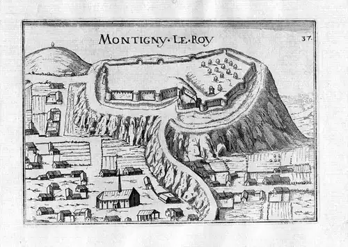 Montigny le Roy - Montigny-le-Roi Frankreich France Kupferstich Karte map engraving gravure