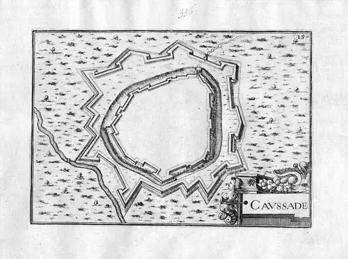 Caussade - Caussade Okzitanien France Frankreich Kupferstich Karte map engraving gravure
