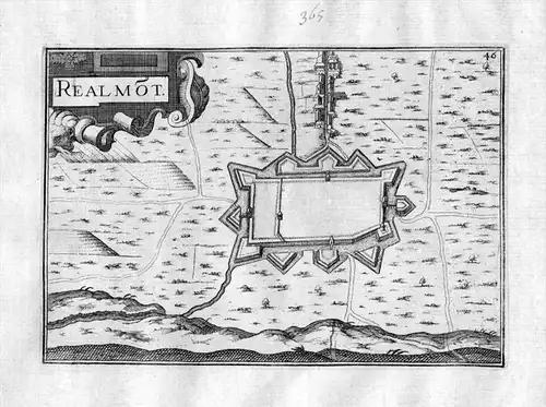 Realmot - Realmont Tarn France Frankreich Kupferstich Karte map engraving gravure