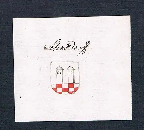 Schalldorf - Schalldorf Bayern Handschrift Manuskript Wappen manuscript coat of arms