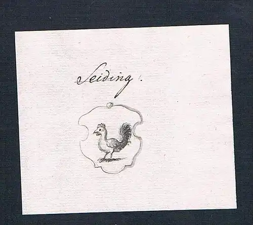 Seiding - Seidlinger Seidling Handschrift Manuskript Wappen manuscript coat of arms