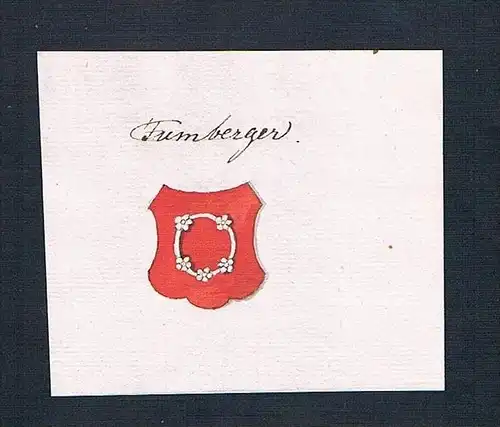 Tumberger - Tumberger Handschrift Manuskript Wappen manuscript coat of arms
