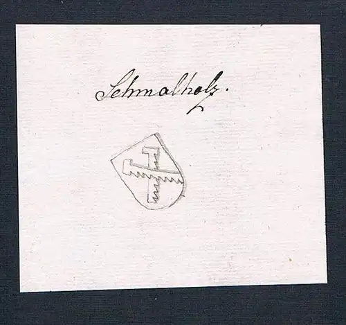 Schmalholz - Schmalholz Handschrift Manuskript Wappen manuscript coat of arms