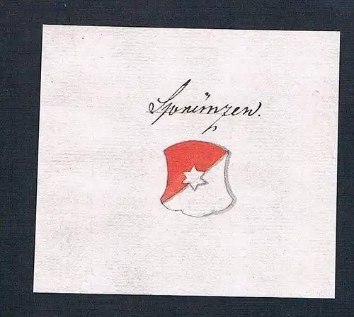 Sprünzen - Sprünzen Handschrift Manuskript Wappen manuscript coat of arms