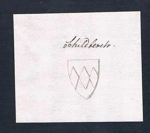 Schildberck - Schildberg Schiltberg Handschrift Manuskript Wappen manuscript coat of arms