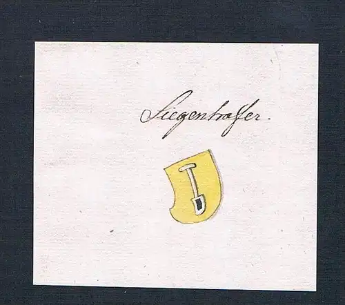 Siegenhofer - Siegenhofen Siegenhofer Handschrift Manuskript Wappen manuscript coat of arms