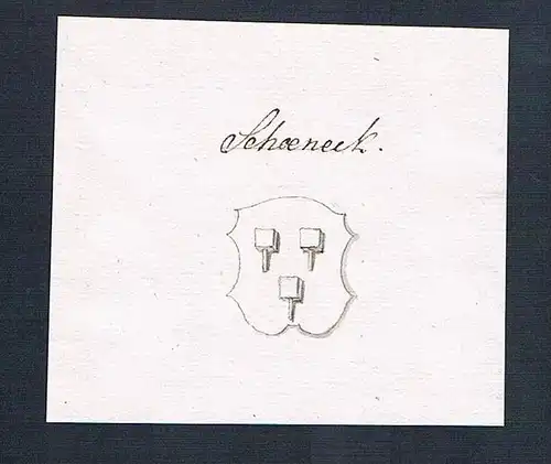 Schoeneck - Schöneck Hessen Handschrift Manuskript Wappen manuscript coat of arms