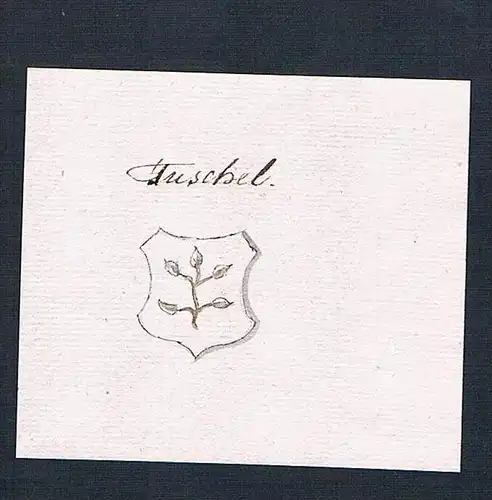 Tuschel - Tuschel Handschrift Manuskript Wappen manuscript coat of arms