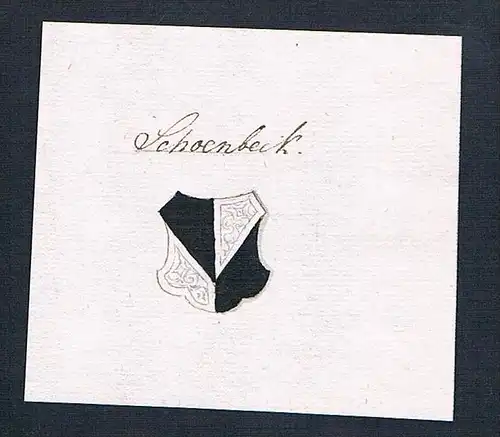 Schoenbeck - Schönbeck Handschrift Manuskript Wappen manuscript coat of arms