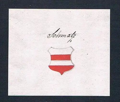 Schmatz - Schmatz Adel Handschrift Manuskript Wappen manuscript coat of arms