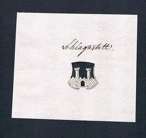 Schlagastatt - Schlagastatt Handschrift Manuskript Wappen manuscript coat of arms