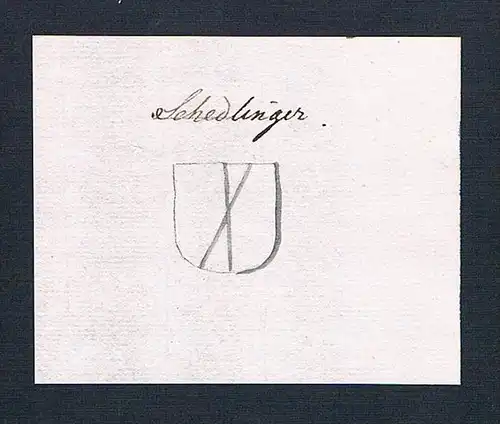Schedlinger - Schedling Schedlinger Handschrift Manuskript Wappen manuscript coat of arms