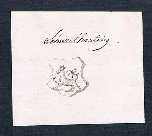 Schweitharting - Schweitharting Handschrift Manuskript Wappen manuscript coat of arms