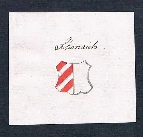 Schonaich - Schönaich Böblingen Handschrift Manuskript Wappen manuscript coat of arms