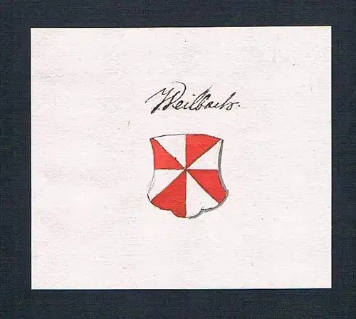 Weilbach - Weilbach Wappen Handschrift Manuskript manuscript coat of arms