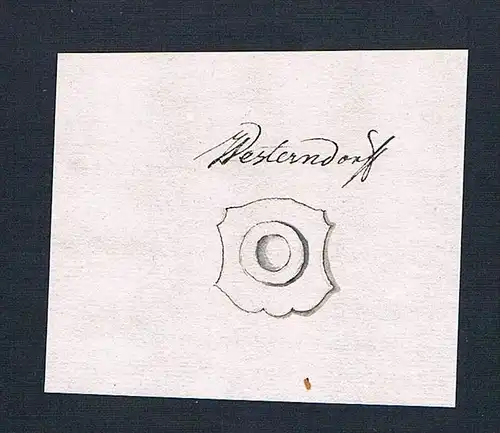 Westerndorff - Westendorf Handschrift Manuskript Wappen manuscript coat of arms
