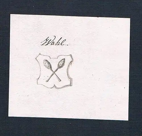 Wahl - Wahl Adel Handschrift Manuskript Wappen manuscript coat of arms