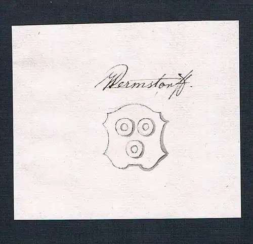 Wermstorff - Wermsdorf Handschrift Manuskript Wappen manuscript coat of arms