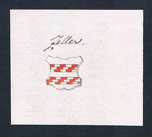 Zeller - Zeller Zell Handschrift Manuskript Wappen manuscript coat of arms