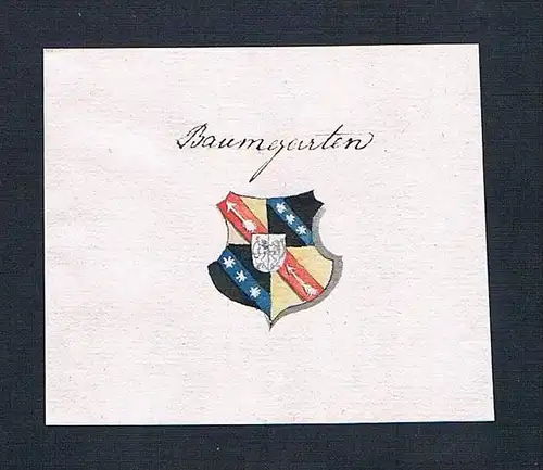 Baumgarten - Baumgarten Wappen Handschrift Manuskript manuscript coat of arms