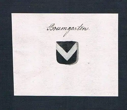Boumgarten - Baumgarten Boumgarten Handschrift Manuskript Wappen manuscript coat of arms