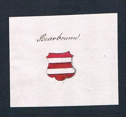 Beierbrunn - Beierbrunn Baierbrunn Handschrift Manuskript Wappen manuscript coat of arms