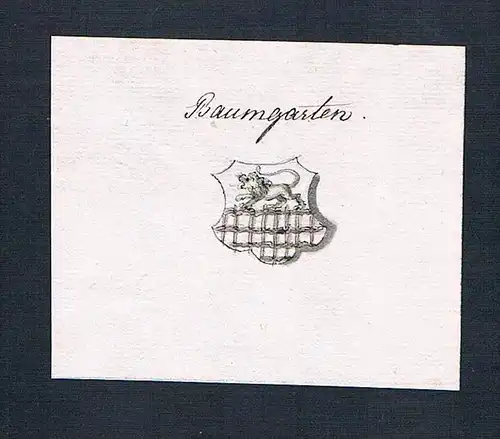 Baumgarten - Baumgarten Handschrift Manuskript Wappen manuscript coat of arms
