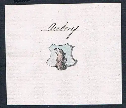 Areberg - Areberg Aarberg Handschrift Manuskript Wappen manuscript coat of arms