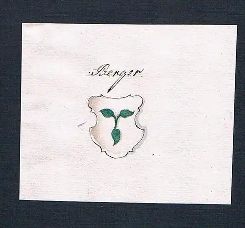 Berger - Berger Berg Handschrift Manuskript Wappen manuscript coat of arms