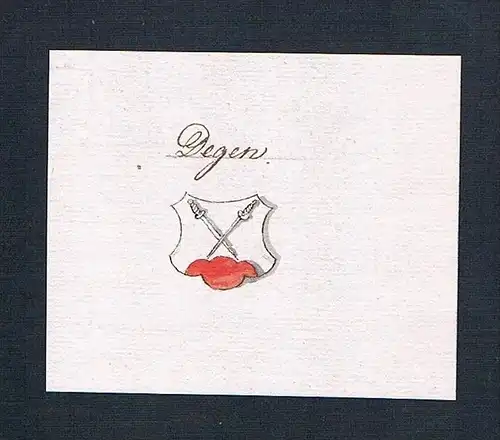 Degen - Degen Handschrift Manuskript Wappen manuscript coat of arms