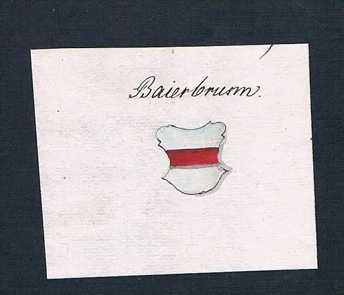 Baierbrunn - Baierbrunn Handschrift Manuskript Wappen manuscript coat of arms