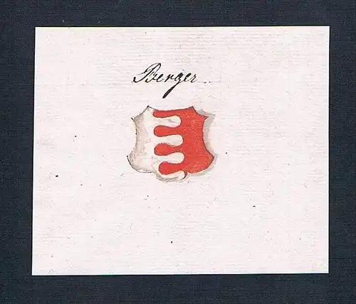Berger - Berger Berg Wappen Manuskript Handschrift manuscript coat of arms