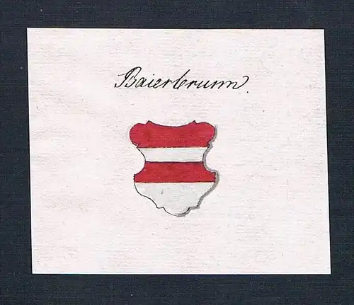 Baierbrunn - Baierbrunn Wappen Handschrift Manuskript manuscript coat of arms
