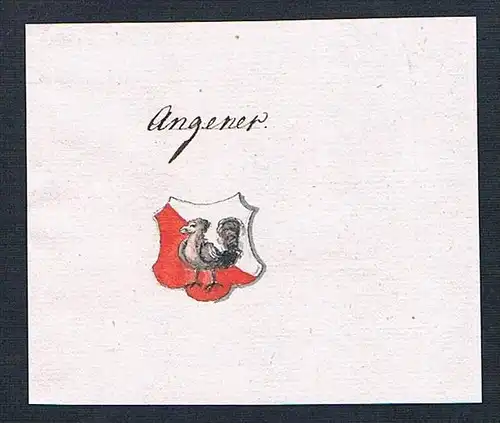 Angener - Angener Angerer Handschrift Manuskript Wappen manuscript coat of arms