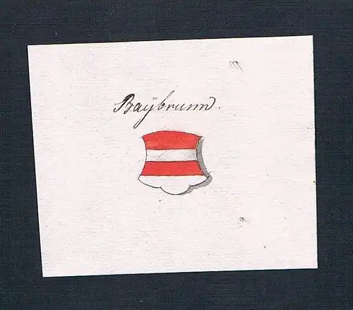 Baybrunn - Baybrunn Baierbrunn Handschrift Manuskript Wappen manuscript coat of arms