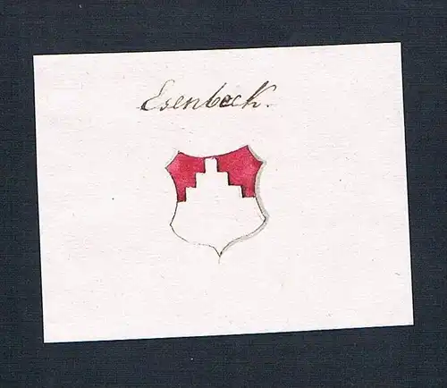 Esenbeck - Esenbeck Handschrift Manuskript Wappen manuscript coat of arms