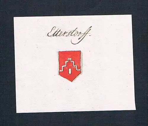 Etterstorff - Ettersdorf Etterstorff Handschrift Manuskript Wappen manuscript coat of arms