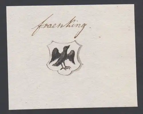 Fraenking - Fränking Fraenking Handschrift Manuskript Wappen manuscript coat of arms