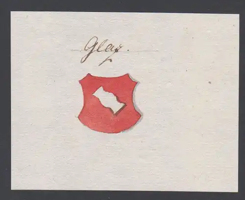 Glaz - Glaz Glatz Handschrift Manuskript Wappen manuscript coat of arms