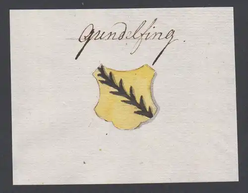 Gundelfing - Gundelfinig Gundelfingen Handschrift Manuskript Wappen manuscript coat of arms
