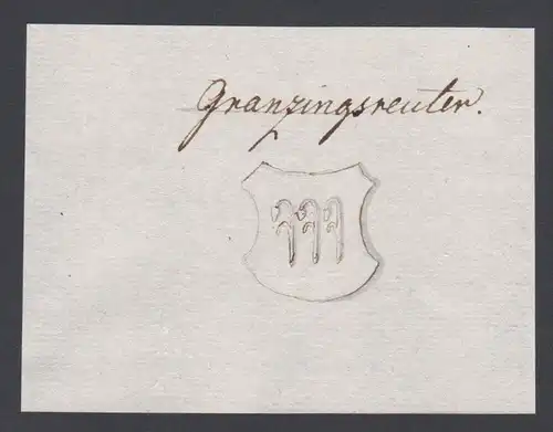 Granzingsreuter - Granzingsreuter Handschrift Manuskript Wappen manuscript coat of arms