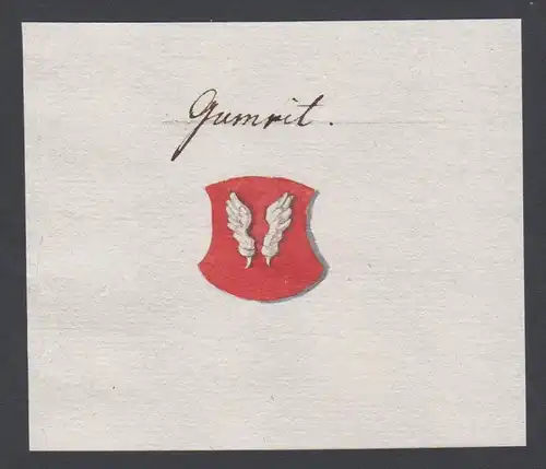 Gumrit - Gumrit Handschrift Manuskript Wappen manuscript coat of arms