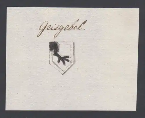 Geisgebel - Geisgebel Handschrift Manuskript Wappen manuscript coat of arms