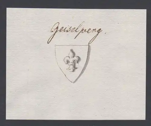 Geiselperg - Geiselberg Wappen Handschrift Manuskript manuscript coat of arms
