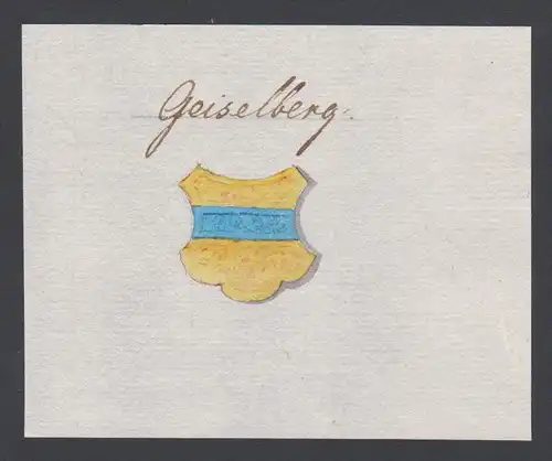 Geiselberg - Geiselberg Handschrift Manuskript Wappen manuscript coat of arms