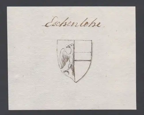 Eschenlohe - Eschenlohe Handschrift Manuskript Wappen manuscript coat of arms